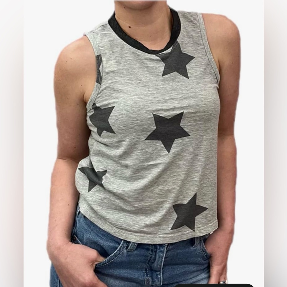 NWT-Ariat Women’s Stars Heather Grey Sleeveless Tank- 10045006-Small